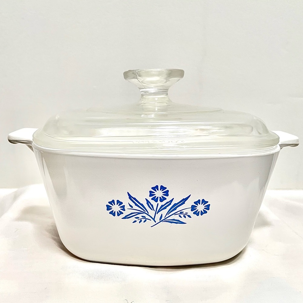 Vintage Pyrex Corning Ware Blue Cornflower P-1 3/4-B 1 3/4 Qt. Casserole